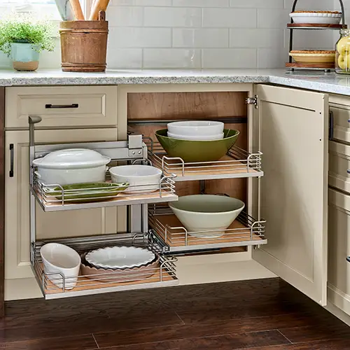 Revamp Your Kitchen Organization with Stackable Wire Baskets and Cabinet Waste Bins
